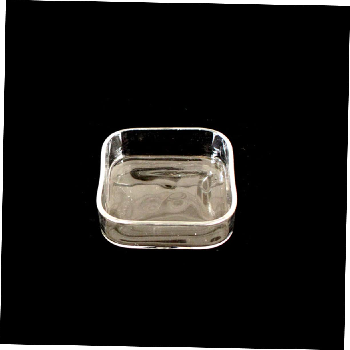 Mikikit Reptile Pet Feeder Bowl Thicken Glass Feeding Container for Tortoise Lizard Easy to Clean Transparent Dish for Water Food Versatile Use for Animals and Plants