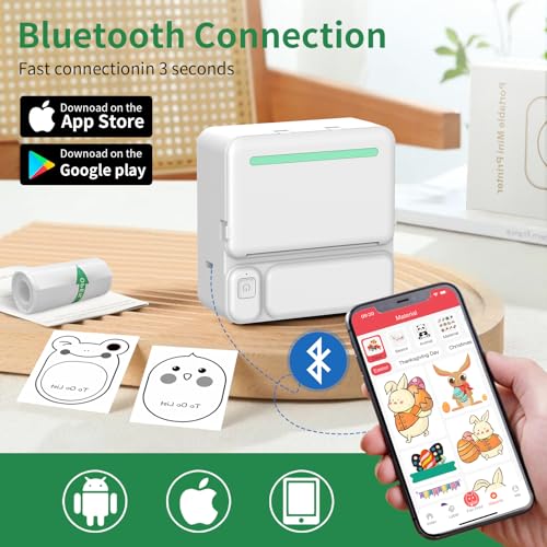 kazazoo Mini impressora térmica Bluetooth impressora de bolso portátil sem tinta para anotações/list