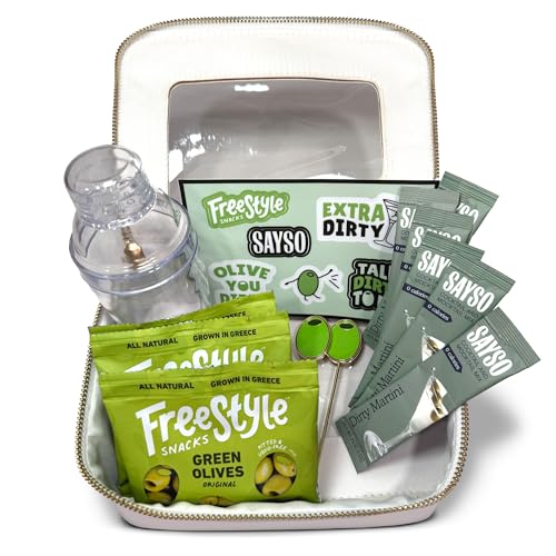Image of SAYSO: On-the-Go Dirty Martini Kit | Infuses with Cold Water & Spirits for a Premium Craft Cocktail or Mocktail | for Dirty Martini Lovers