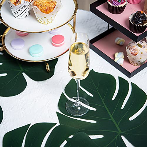 Atfl Artificial Palm Leaves Decor,50 Pcs Big Leaf Placemat, Green Palm Leaves Party Decorations,Tropical Table Decor, Hawaiian Leaves Decor,Safari Leaves Decoration,Beach Centerpieces For Wedding(50) #TOP3
