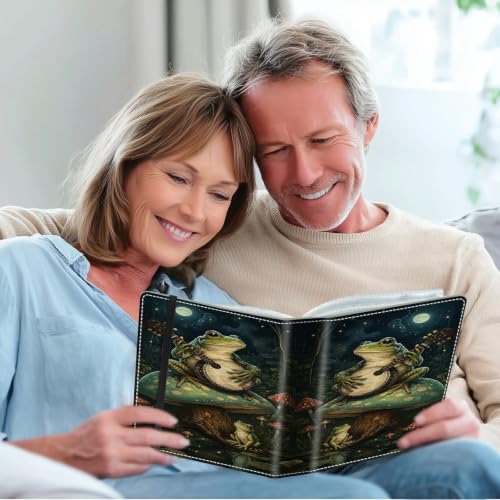 Image of Photo Album 4x6 120 Photos with Strong Elastic Band, Mushroom Frog | Large Capacity Premium Leather Picture Album, Portable Wallet Albums Photo Book for Family Anniversaries Wedding Baby