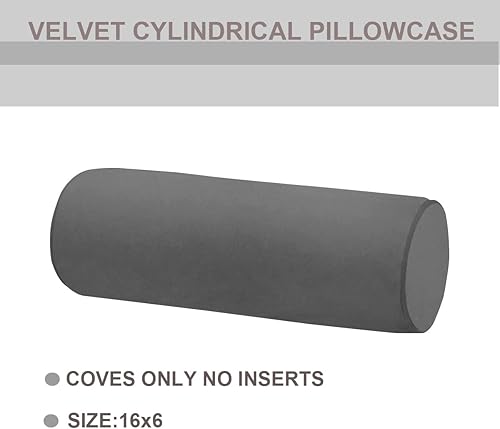 Miniatura 2 de Fundas de almohada cilíndricas para el cuello de 16 x 6 pulgadas con cremallera oculta para decoración del hogar y el cuello, rollo cervical,