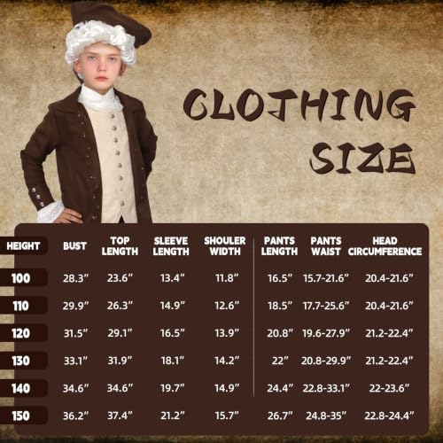 Image of Colonial Costume Boys 18th Century Traditional America Cosplay Costume Performance and Events