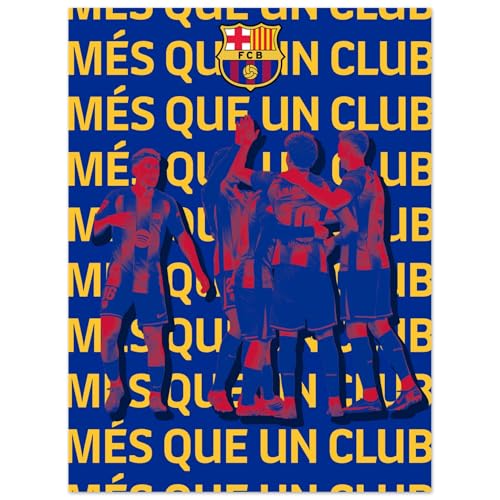 fan decor Barcelona Més Que Un Club. Edición Tipográfica Poster 60x80cm (24x32) Arte de pared tipo póster vertical