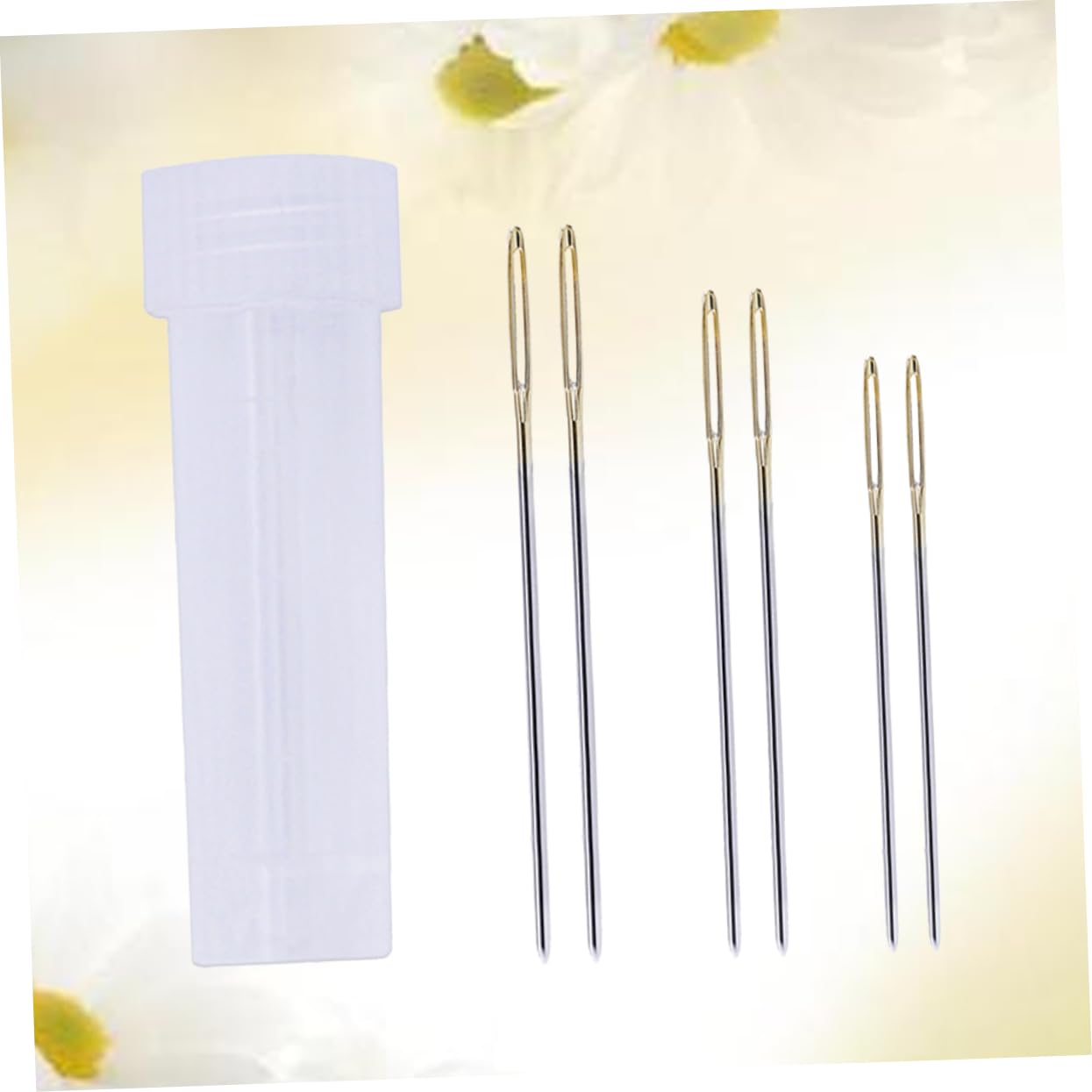 OSALADI 7Pcs Large Eye Needles Stainless Steel Yarn and Stitching Needles with for Leather Sewing Easy Threading Includes Storage Bottle for Knitting