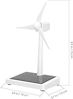 Vista 5 de Alasum Molino de viento de escritorio con energía solar, modelo de viento con energía solar, ornamento de bricolaje, decoración, enseñanza