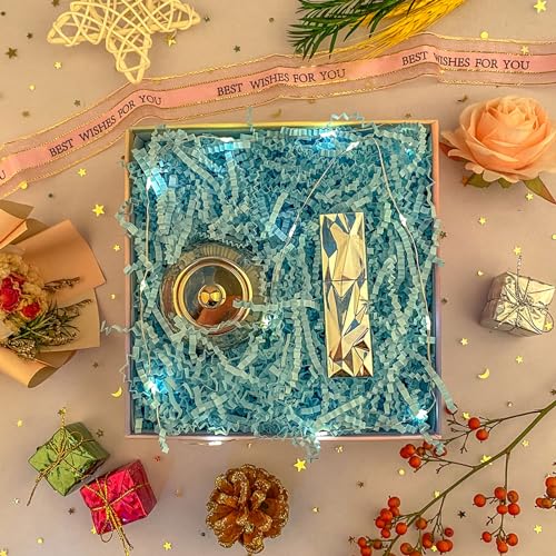 Image of Caleihd Crinkle Cut Paper Shred Filler Gift Cushion Streamer Blue