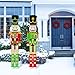 Gisafai 2 Pcs 6ft Large Metal Christmas Nutcracker Outdoor Decoration, Giant Nutcracker Yard Sign with Stakes, Christmas Yard Decor for Pathway Lawn Walkway Holiday Party
