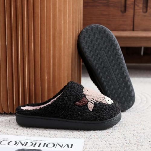 Image of Highland Cow Slippers for Women Plush Scottish Highland Cow Animal Slippers Warm Non Slip Home Indoor Slippers