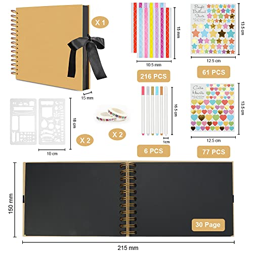 30 Blätter Fotobücher zum Selbstgestalten,A5 Ringbuch Fotoalbum Selber Machen,150x215mm Fotoalbum DIY,Bilderbuch Selbst Gestalten,Spiralalbum Vintage Fotoalben,für Geburtstag,Abschlus,Hochzeitstag