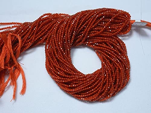 LKBEADS 10 pasm, koraliki karneolowe AAA, kamień klejnotowy karneolowy, koraliki 2 mm, fasetowany opon, kamień szlachetny do biżuterii, 33,5 cm