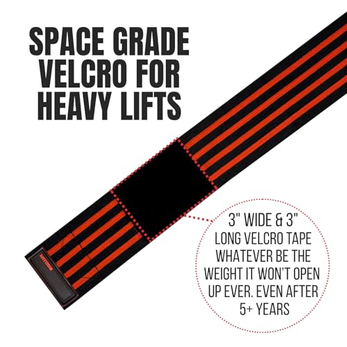 Image of Muscleape Wrist Wraps for Gym | SuperFabric Strength Support Straps for Heavy Lifting, CrossFit & Powerlifting | Adjustable Compression Wrist Support for atheletes- Superb Workout Wrist Stability & Protection. (Red-Black, 14 Inches)