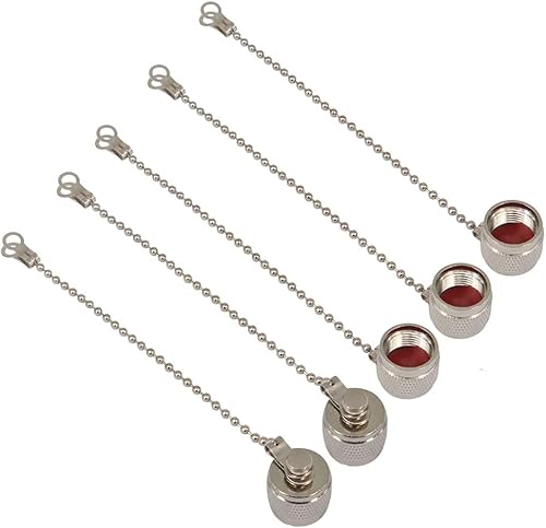 BOOBRIE Paquete de 5 conectores TNC antipolvo RF Accesorios TNC Coax Cap cubierta protectora con cadena niquelada para adaptador de conector macho