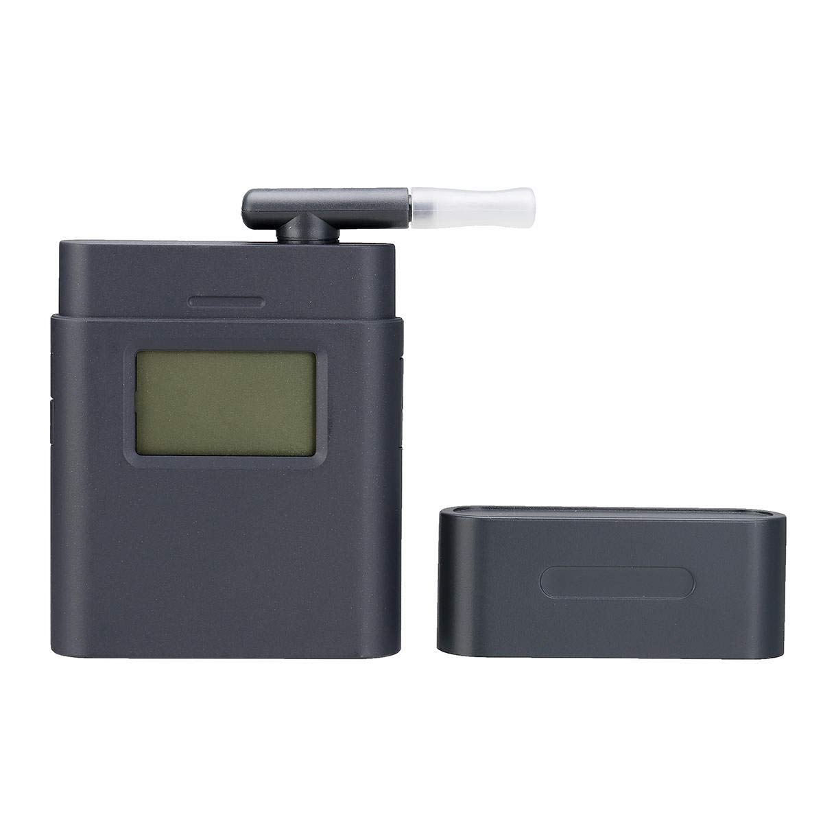 Alcoholtester, politie-nauwkeurig, draagbare ademalcoholtester met digitaal blauw lcd-display voor persoonlijk en professioneel gebruik met 20 mondstukken, snelle halfgeleidermeting (zwart