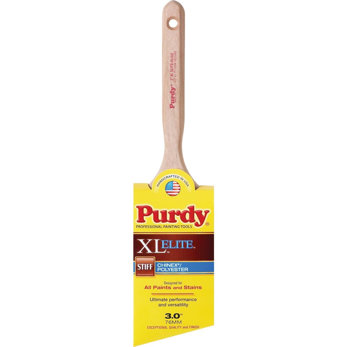 Purdy 144152530 XL Elite Series Glide Angular Trim Paint Brush, 3 inch