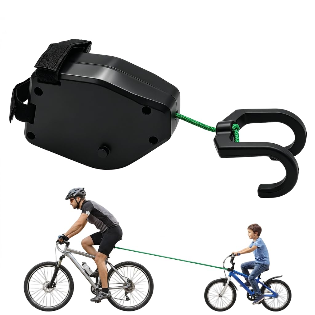 Corde de Remorquage de Vélo Rétractable Barre Traction Velo Enfant 2,5 m Portable Corde de Traction pour Enfants Corde de Traction pour VTT Electrique Balades Famille Capacité de Charge 90 kg