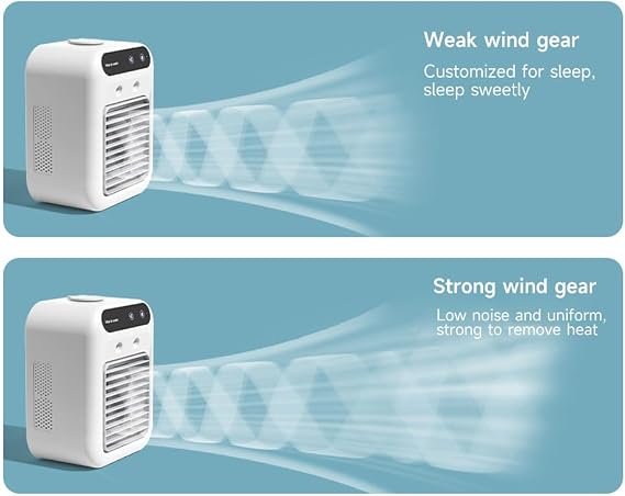 Mini Air Cooler, Portable Evaporative Air Cooler,USB Personal Cooling Fan with Spray Modes,15° Adjustable Titl,500ML Water Tank,Desktop Mist Spray Air Cooler for Home, Office, Bedroom [Energy Class A+++]
