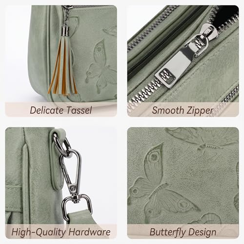 Image of BELTANA Crossbody Bags for Women Trendy Vegan Leather Hobo Purses Medium Butterfly Cross Body Purse with Wide Strap | Adjustable Strap
