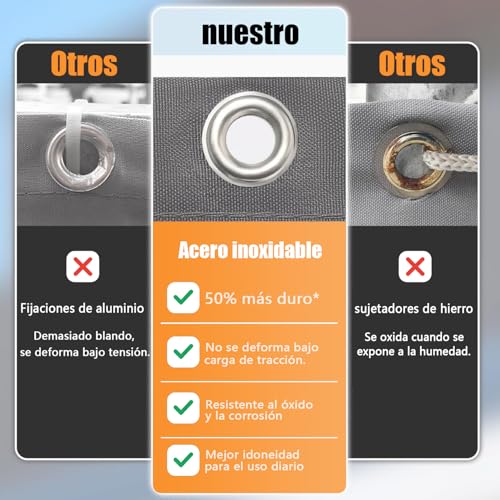 Toldo vela de sombra impermeable contra rayos UV y lluvia para proteger mobiliario de exterior 5