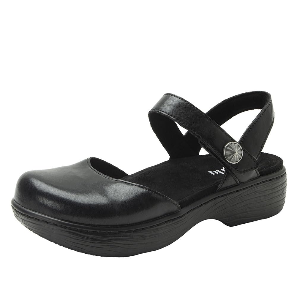 Alegria Women's Opal Leather Shoes with Slingback Open Back Sandals