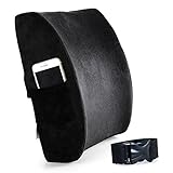 Cozy Hut Ventilated Bamboo Charcoal Infused Memory Foam Lumbar Pillow for Home/Office Chairs Driver Car Seat Back Support Orthopedic Design Cushion Lower Back Pain Relief, Black