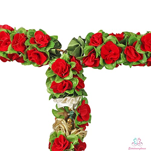 Indian handcrafted heavy rose cloth Toran door hangings decor wedding mehndi diwali eid christmas party Garland for Door - Image 4