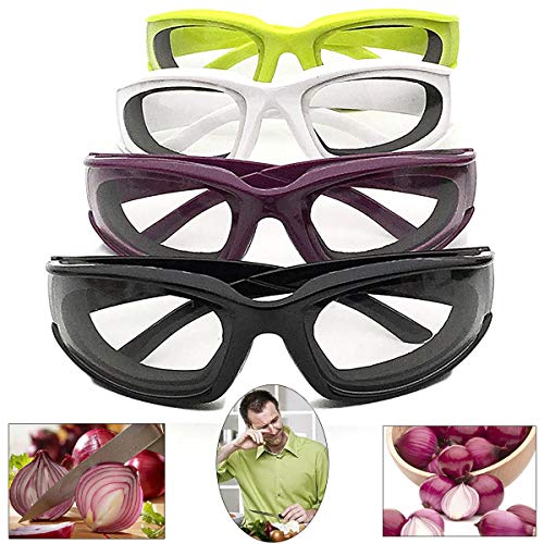 4 Pieces Onion Goggles, Anti-Fog No-Tears Kitchen Onion Glasses with Inside Sponge, Kitchen Gadget for Chopping Onion Cooking Grilling Dustproof, Eye Protector for Women Men Cleaning Kitchen