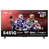 TCL Smart TV Pantalla 55' 55S451G Google TV 4K UHD Ultra HD | HDR 10 | 270 NITS 60 Hz | Dolby Audio Digital + | Compatible con Alexa
