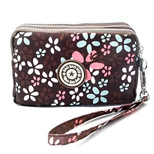 BIAOTIE Large Capacity Wristlet Wallet – Women Printed Nylon Waterproof Handbag Clutch Purse