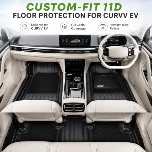 Image of EV MASTER 11D Car Floor Mats for Tata CURVV EV Hybrid (2026 Onwards) Complete Set | Waterproof | Anti-Slip | Luxury Premium Car Mat | Full Coverage | Custom Fitted Car Foot Mats