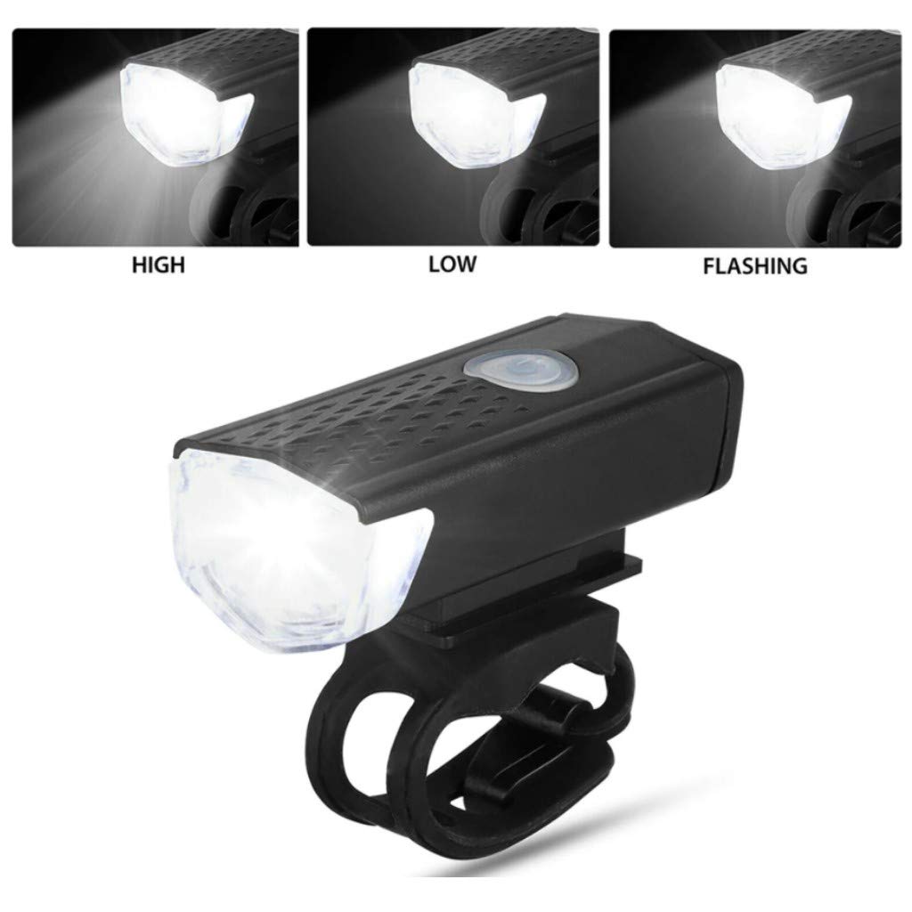 RESHNE 300LM Rechargeable USB LED Bicycle Bike Flashlight LAMP MTB Front Bicycle Cycling Light Headlight (Black) 1