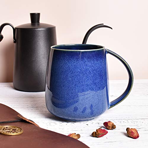 Taza de cerámica azul para café 13 oz Bosmarlin miniatura 4