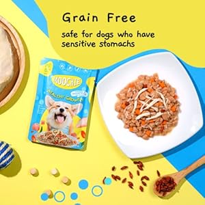 Moochie wholesome progress moist pet meals  comfortable canine meals  made with actual hen beef greens and rice  no added preservatives or manmade flavors  12 x 3 oz pouch   cucciolini doodles