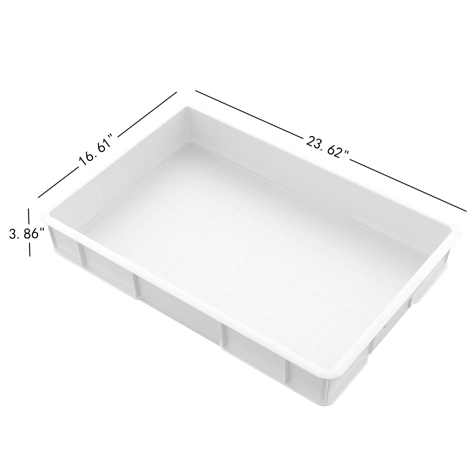 Yesdate Commercial Stackable Proofing Dough Box with Lid, 4 Pack Plastic Pizza Dough Box, White