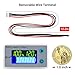 DROK RV Battery Monitor 12V - Golf Cart Battery Meter 10-100V, Digital Voltmeter Temperature Gauge for Car Marine DIY Project