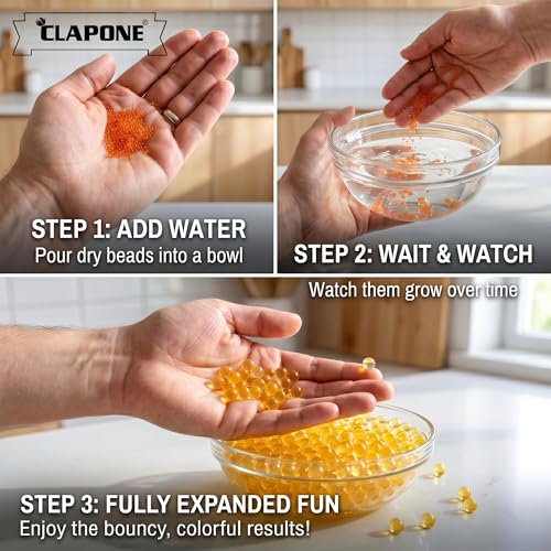 Image of Gel Balls 7-8mm Water Bullets for Blaster Gun, High Absorbent Water Beads Ammo, Non-Toxic Gel Blaster Refill Balls for Shooting Practice, Decoration & Play (Orange, 10000 Pcs)
