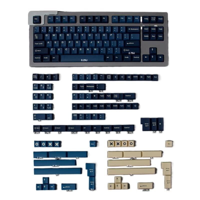 Keycaps Profile Keycap 192 مفتاحًا للوحة المفاتيح الميكانيكية 1.75U 2U Shif ISO Enter Key Makfacp (Color : GMK Blue-192 Keys)