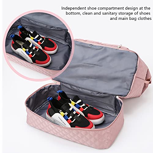 Large Capacity Folding Travel Duffel Bag, Expandable Sports Gym Bag, Portable Lightweight Dry Wet Waterproof Oxford Fabric Weekender Shoulder Bag for Sports Gym Vacation(Black)4