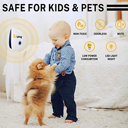 KEXMY Ultrasonic Pest Repellent - Ultrasound Pest Control for Mosquitoes, Mice, Cockroaches, Rats, Bugs, Spiders, and Ants - Non-Toxic and Humane Insect Repellent (6 Packs)