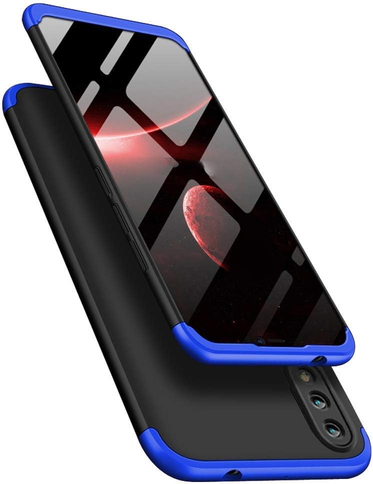 ZNYKE CASE ® Thermoplastic Polyurethane 3 in 1 Slim Fit Complete 3D 360 Degree Full Body Protection Hard Hybrid Bumper Back Cover for Huawei Honor 10 Lite (Black, Blue)