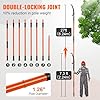 VEVOR Scie à Élaguer Télescopique 2,24-8,24 m Scie à Perche Extensible avec Lame en Acier Tranchant Scie d'Élagage avec 8 Poteaux en Fibre de Verre Coupe Branches Hautes pour Élagage Palmiers Arbustes