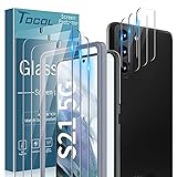 TOCOL [6 Pack] Compatible with Samsung Galaxy S21 5G 6.2 inch - 3 Pack Tempered Glass Screen Protector and 3 Pack Camera Lens Protector with [Installation Frame] HD Clear Bubble Free Case Friendly