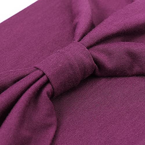 Image of DRESHOW 4 Pack Turban Headbands for Women Wide Vintage Head Wraps Knotted Cute Hair Band Accessories