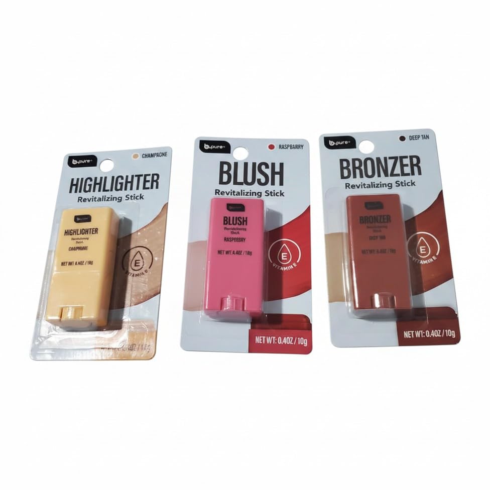 Highlighter, Blush & Bronzer Revitalizing Stick Set, 10g