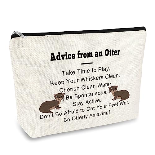 Otter Lover Gift Makeup Bag Sea Otter Gifts Inspiration Gifts for Women Best Friend Friendship Gift Cosmetic Bag Animal Lover Gift Birthday Christmas Graduation Gifts Travel Toiletry Bag Make Up Pouch