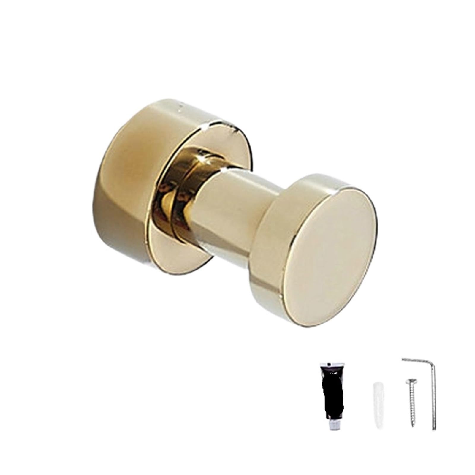 Mohuied Gold Color Brass Robe Hooks Brass Self-Adhesive Robe Hook Wall Hanger Keys Holder Decor For Clothes Bag Hat Bathroom&Kitchen Hanging Rack For Hanging Coat Robe Keys Clothes Bags(Gold Color)