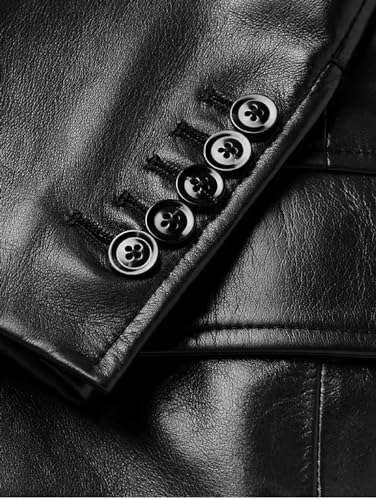 2-Button Premium Leather Blazer for Men - Notched Lapel Casual Coat Style Lambskin Leather Jacket Men4