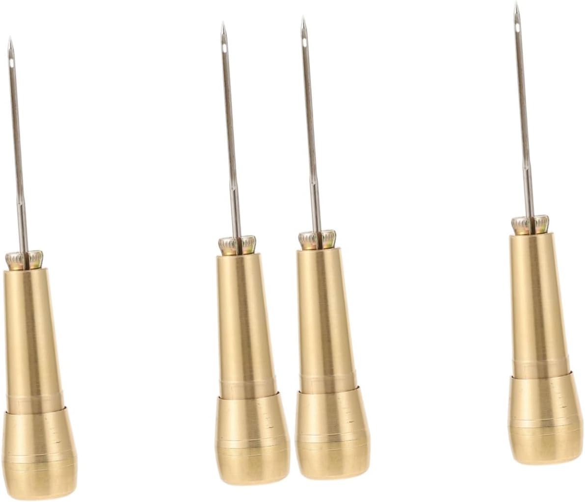KONTONTY 4pcs Sewing Awls Needles Handles for Leather Craft Shoe Repair and Projects Lightweight and Portable Stitching Tools