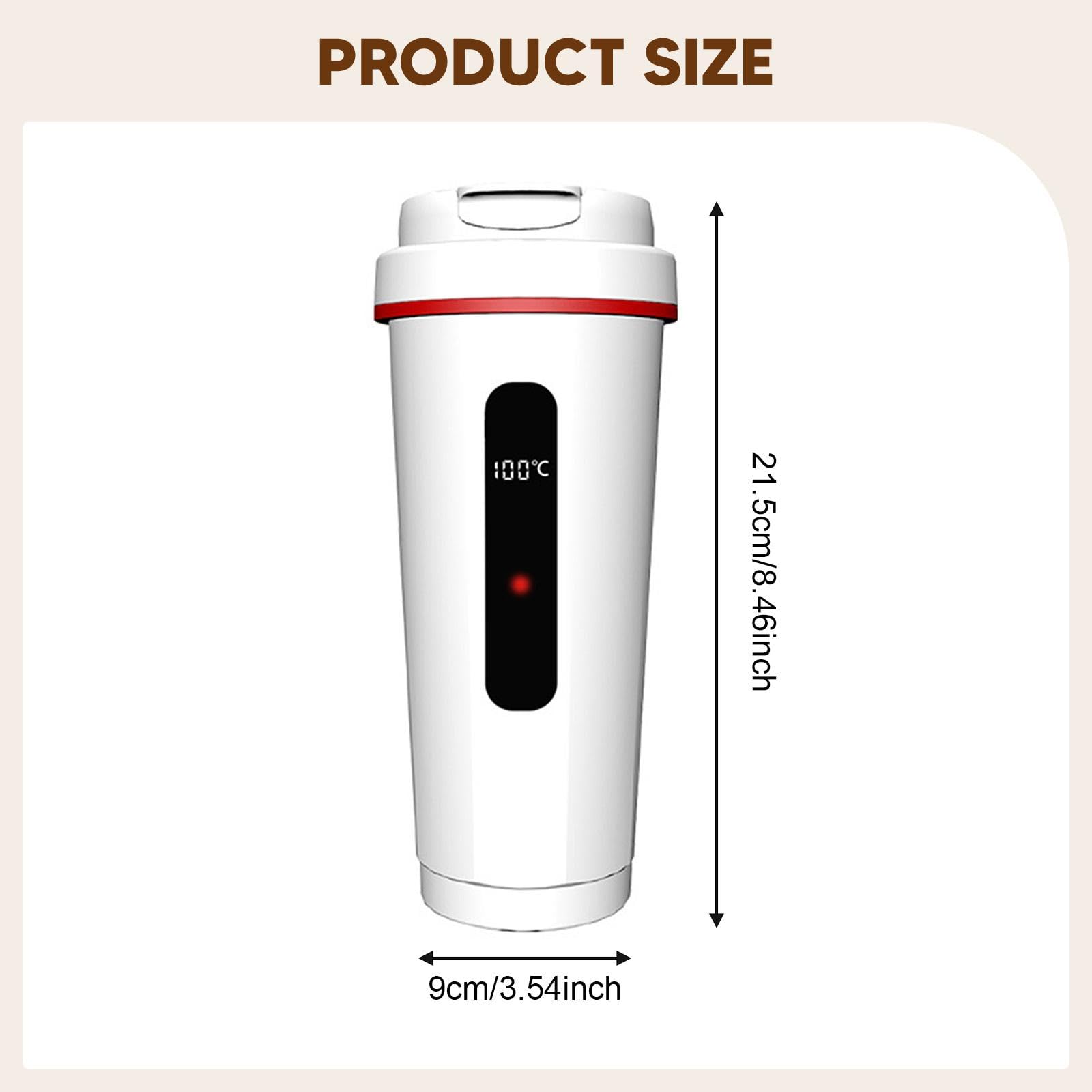 Hervidor de Agua eléctrico portátil para Coche, con Temperatura Ajustable y a Prueba de Fugas, Ideal para Viajes y té.