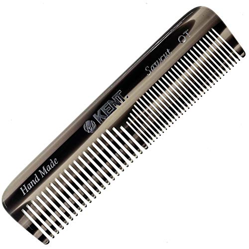 Kent Ot 4.5 Inch Small Graphite Double Tooth Hair Pocket Comb, Fine/Wide Tooth Comb For Grooming Styling Hair, Beard And Mustache, For Men, Women And Kids. Saw Cut Hand Polished. Handmade In England #TOP29